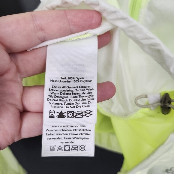 Eddie Bauer Womens Windbreaker Jacket Size S Yellow White Sheer Lightweight Run - Picture 5 of 7